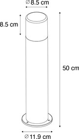 Lampada da esterno in piedi bianca con paralume opalino 50 cm - Odense