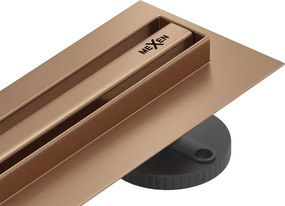 Mexen Flat 360° Slim scarico lineare rotante 130 cm, rame spazzolato - 1C41130