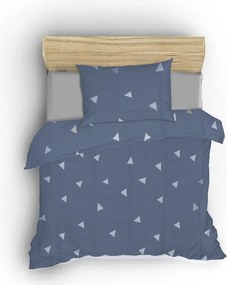 Set copripiumino e federa blu per letto matrimoniale 200x200 cm Üçgen – Mijolnir
