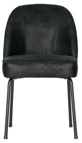 Sedie da pranzo in set nere in pelle 2 pz Vogue – WOOOD