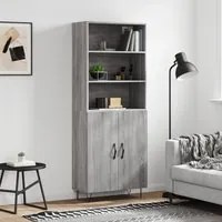 Credenza Grigio Sonoma 69,5x34x180 cm in Legno Multistrato 3189251