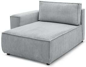 Modulo divano in velluto a coste grigio chiaro, angolo sinistro Nihad modular - Bobochic Paris