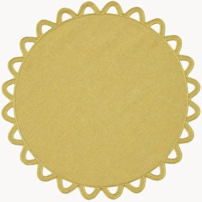 Tovaglietta rotonda con bordo ricamato Halo