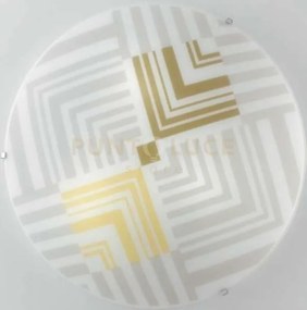 Plafoniera seventy bianca 3 luci attacco e27 40x40x11,3cm in vetro ...