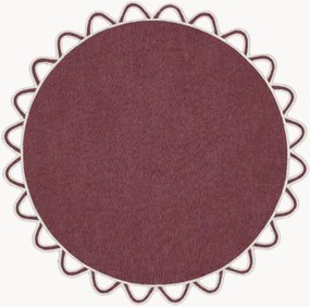 Tovaglietta rotonda con bordo ricamato Halo
