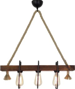 Apparecchio a soffitto in legno a sospensione Demir, 3 lampadine - Opviq lights