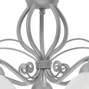 Lampadario a sospensione con catena RETRO II 5xE27/60W/230V argento