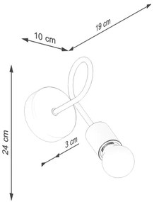 Sollux SL.1476 - Applique EMBER 1xE27/15W/230V nero/beige/faggio
