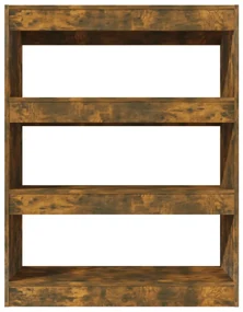 Libreria/divisorio rovere fumo 80x30x103 cm legno multistrato