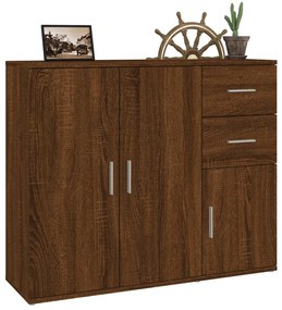 Credenza rovere marrone 91x29,5x75 cm in legno multistrato