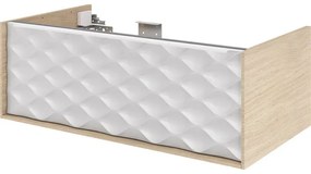 Mobile da bagno sotto lavabo SENSEA Neo bianco laccato lucido L 90 x H 32 x P 48 cm 1 cassetto, lavabo non incluso
