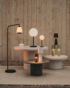 Kave Home - Lampada da tavolo grande da esterni Arenys in metallo con finitura in bianco