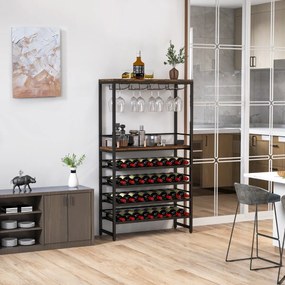 Costway Cremagliera per vino indipendente con 4 livelli e 4 file di rack per stoviglie, Espositore multifunzionale cucina