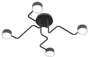 Plafoniera Moderna Ade Acciaio Nero 4 Luci Gx53 Ip20