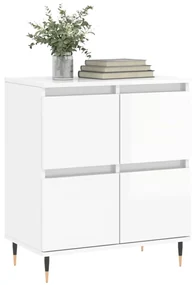 Credenza bianco lucido 60x35x70 cm in legno multistrato