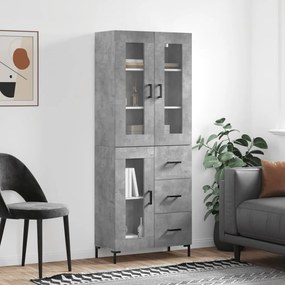 Credenza Grigio Cemento 69,5x34x180 Cm İn Legno Multistrato /