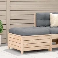 Poggiapiedi da Giardino con Cuscino in Legno Massello di Pinocod mxl 91355