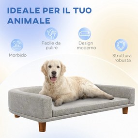 Cuccia per Cani di Taglia Grande Divano con Cuscino Sfoderabile 98x67x25 cm Grigio...