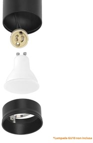 Faro LED a Sospensione per Binario Trifase GU10 - Nero 15m