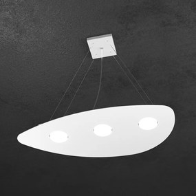 Sospensione Moderna Shape Metallo Bianco 3 Luci Gx53