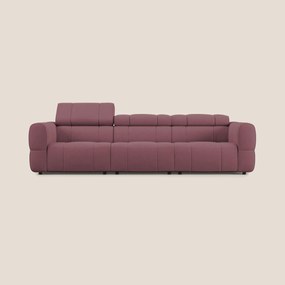 Giotto Divano modulare a 3 sedute con opzione relax elettrico in microfibra effetto velluto impermeabile T09