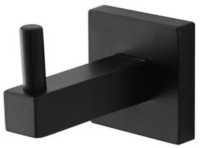 Appendino a muro nero opaco in acciaio design quadrato Levante