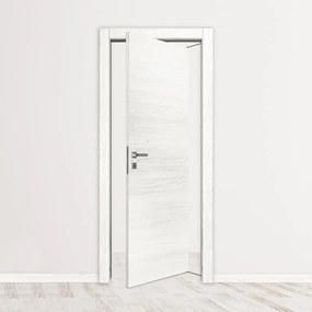 Porta interna rototraslante Oxford in MDF colore bianco latte, L 80 x H 210 cm, apertura reversibile