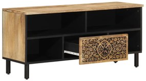 Mobile porta tv 100x33x46 cm in legno massello di mango