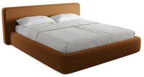 Letto matrimoniale imbottito in terracotta con contenitore a griglia 180x200 cm Kiana - Makamii