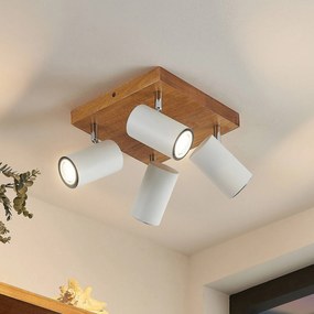 Faretto da soffitto Lindby Maniva, 22 x 22 cm, a 4 luci, bianco, GU10