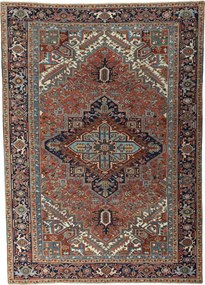 Heriz Tappeto persiano 380 x 270 Rosso (Iran) Annodato A Mano