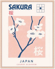 Stampa digitale incorniciata fatta a mano Sakura