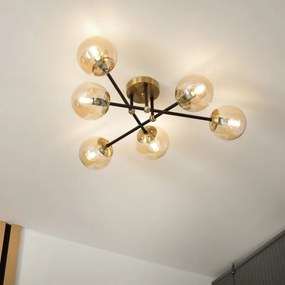 Brilagi - Lampadario da soffitto MALIVA 6xE14/15W/230V dorato
