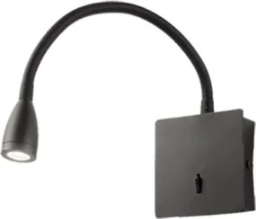 Applique FALL in metallo Nero con LED direzionale 9x36 cm