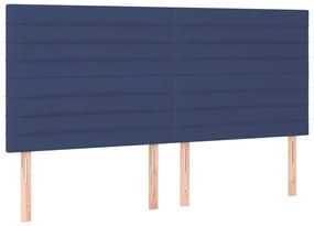 Testiera a led blu 160x5x118/128 cm in tessuto