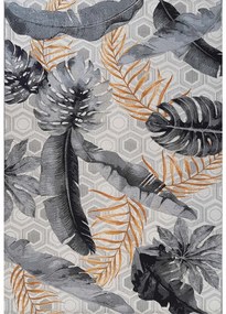 Tappeto Jungle 24 – Tappeto Tropicale con Pattern bianco e nero Indoor & Outdoor