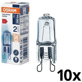 Confezione da 10 lampadine per forno HALOPIN G9/25W/230V 2700K - Osram