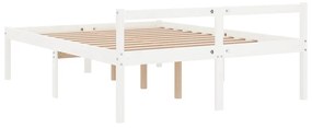 Letto per Anziani Bianco 120x190 cm Small Double Legno di Pino