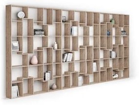 Libreria a parete XXL Iacopo (482,4 x 236,4 cm), Quercia