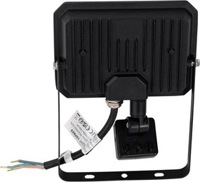 Radiatore nero con LED 30W IP65 con sensore di movimento - Levana