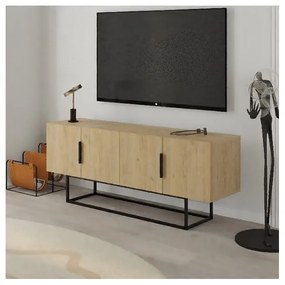 Tavolo TV in rovere colore naturale 140x55 cm Titan - Marckeric