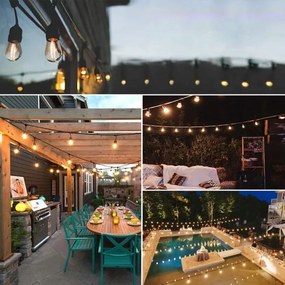 Catena luminosa decorativa LED per esterni 5xE27/1W/230V 5,94 m IP44 nero