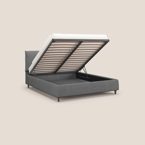 Mariana letto imbottito contenitore con cuscini in tessuto impermeabile T02 grigio