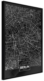 Poster  City Map: Berlin (Dark)  Cornice Quadri Cornice nera, Larghezza x Altezza Home decor 20x30