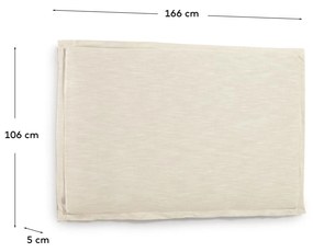 Kave Home - Testiera sfoderabile Tanit in lino bianco per letto da 160 cm