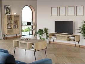 Tavolino da salotto di colore naturale con effetto rovere 60x100 cm Evan – Marckeric