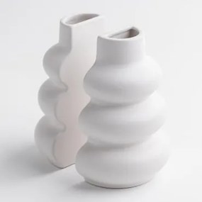 Set di 2 fermalibri in ceramica Crosby Bianco - Sklum