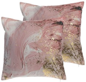 Set di 2 cuscini decorativi 45x45cm rosa LANTANA Beliani