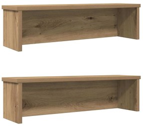 Scaffali Da Cucina Impilabili 2pz Rovere Artigianale 50x15x16cm /