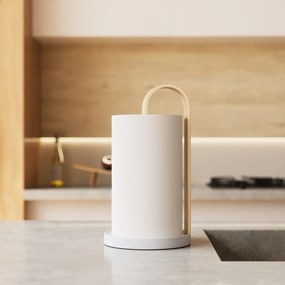 Portarotolo da cucina verticale in legno bianco ø 17 cm Bellwood – Umbra